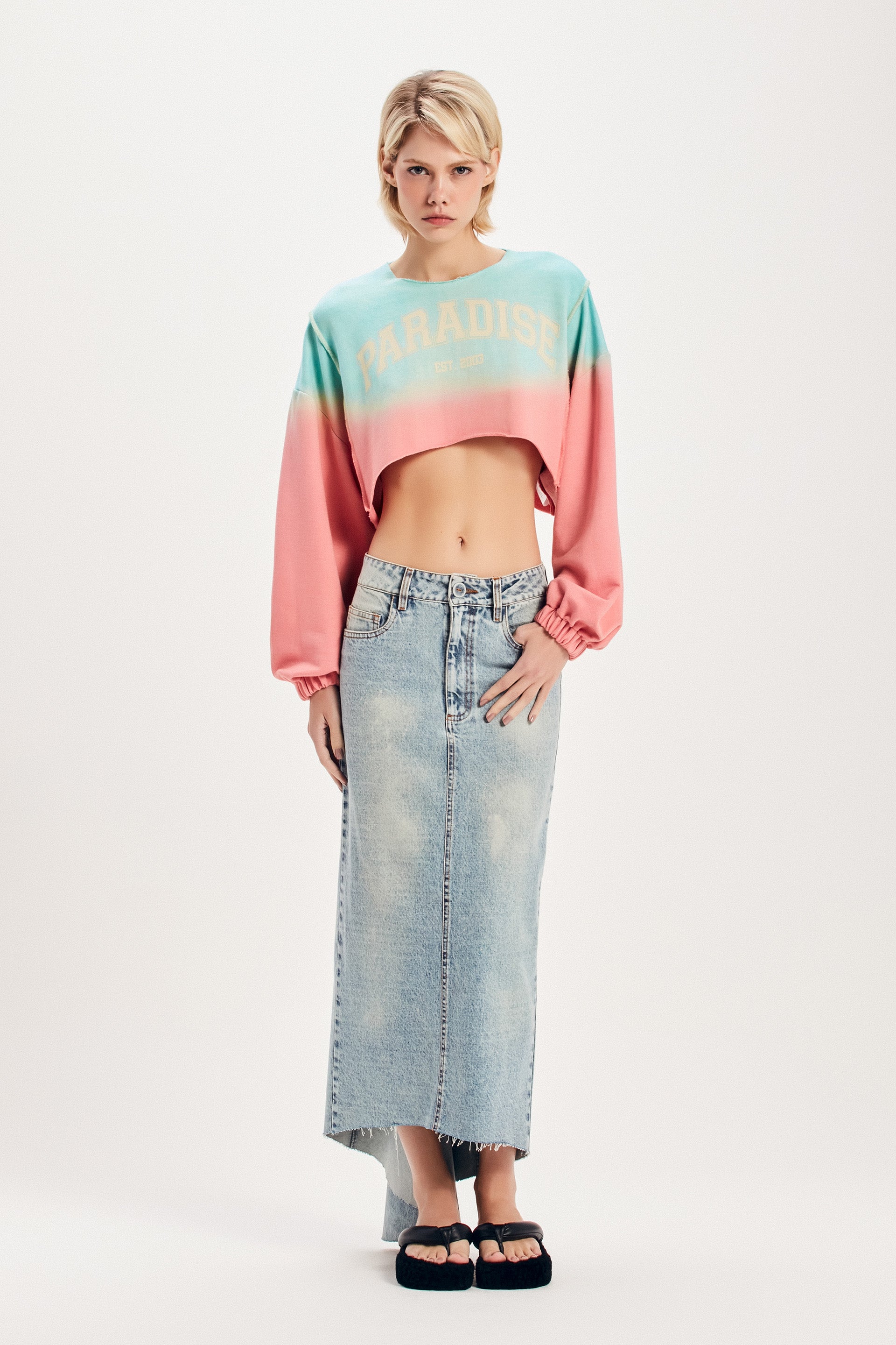 BLUSA CROPPED MOLETOM DEGRADE PARADISE – TIG STORE