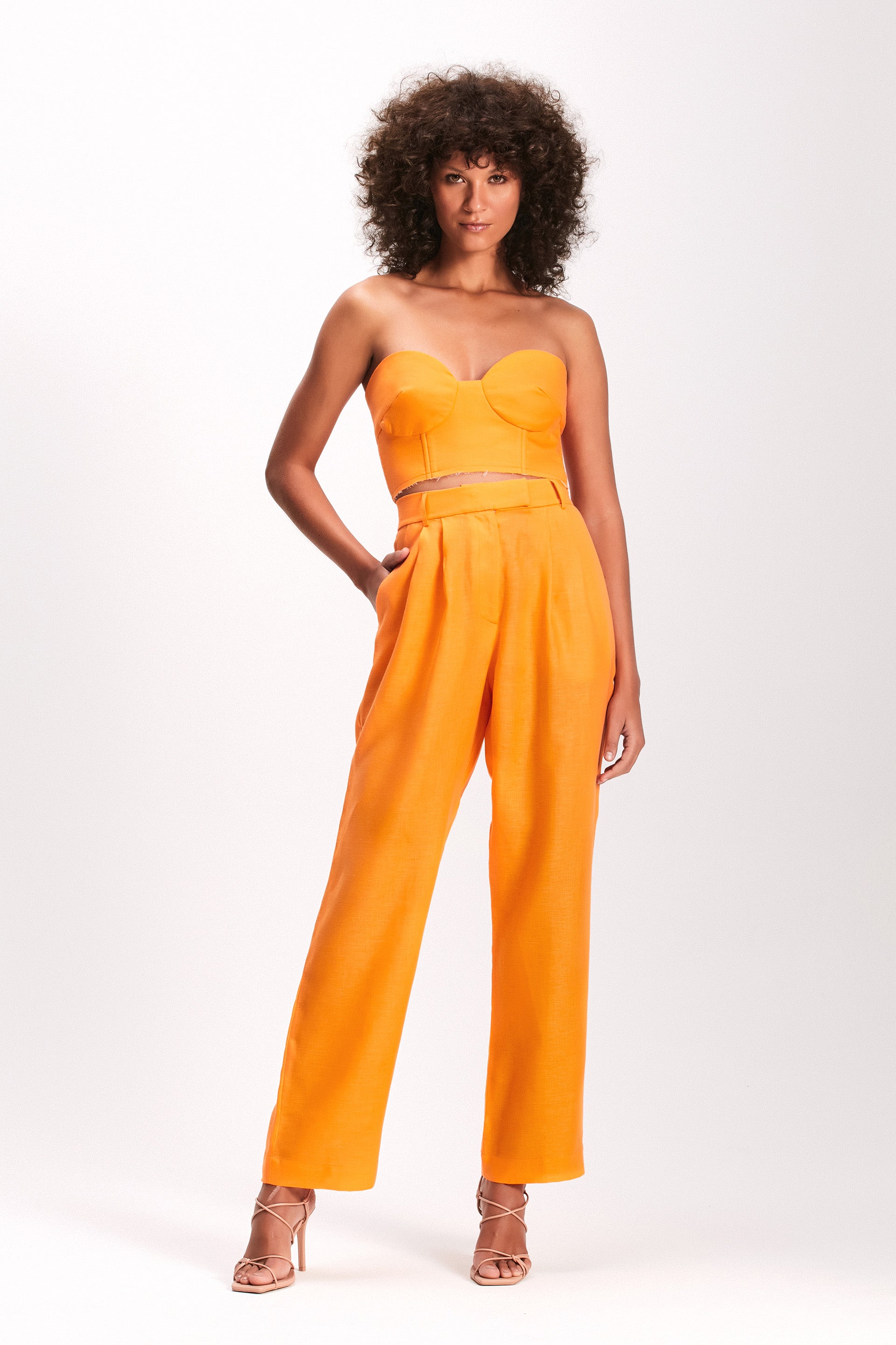 TOP LINHO RECORTES LASTEX LARANJA – TIG STORE