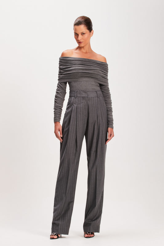 CALÇA PREGAS ALFAIATARIA CINZA (8080366797027)