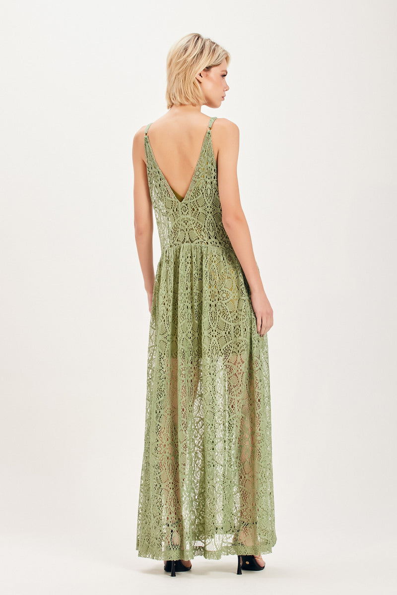 VESTIDO REGATA LONGO RENDA VERDE (8099001336035)