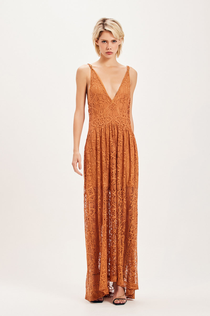 VESTIDO REGATA LONGO RENDA OCRE (8099001270499)
