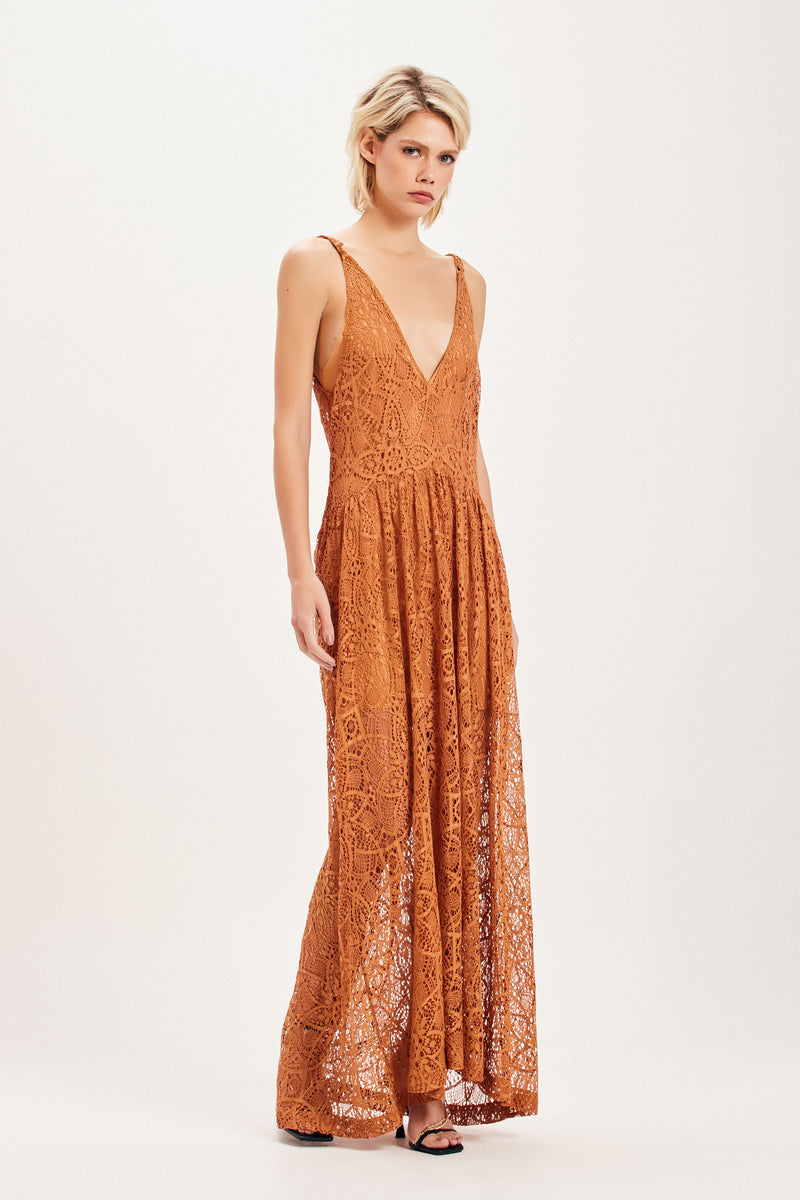 VESTIDO REGATA LONGO RENDA OCRE (8099001270499)