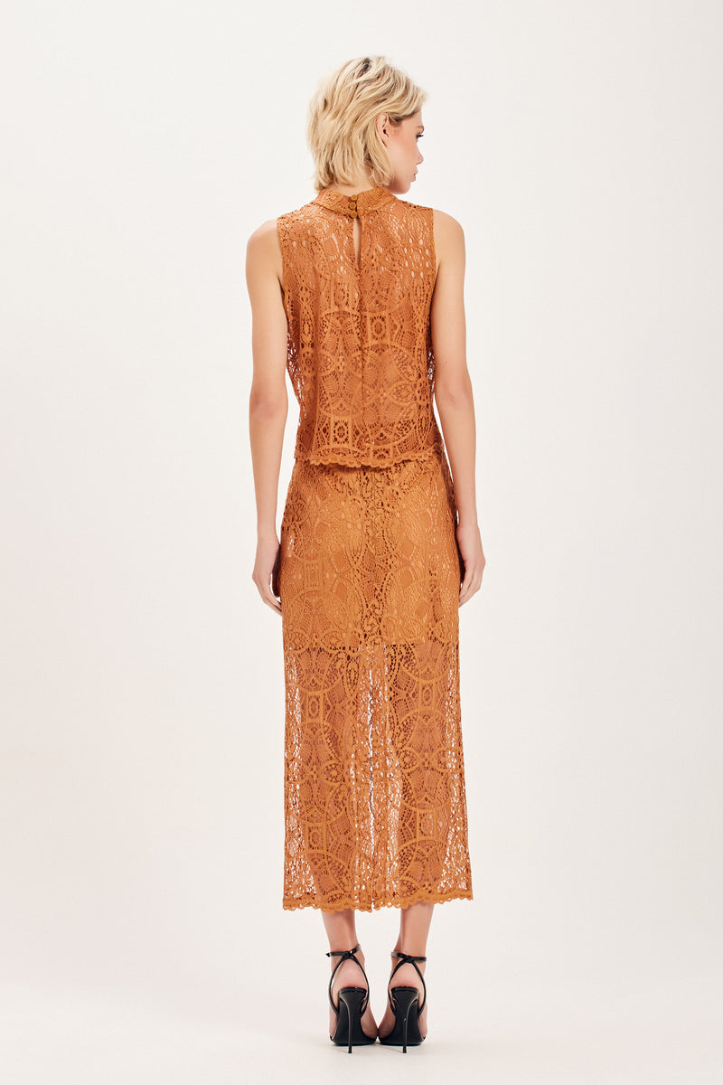 SAIA MIDI RENDA OCRE (8099000516835)