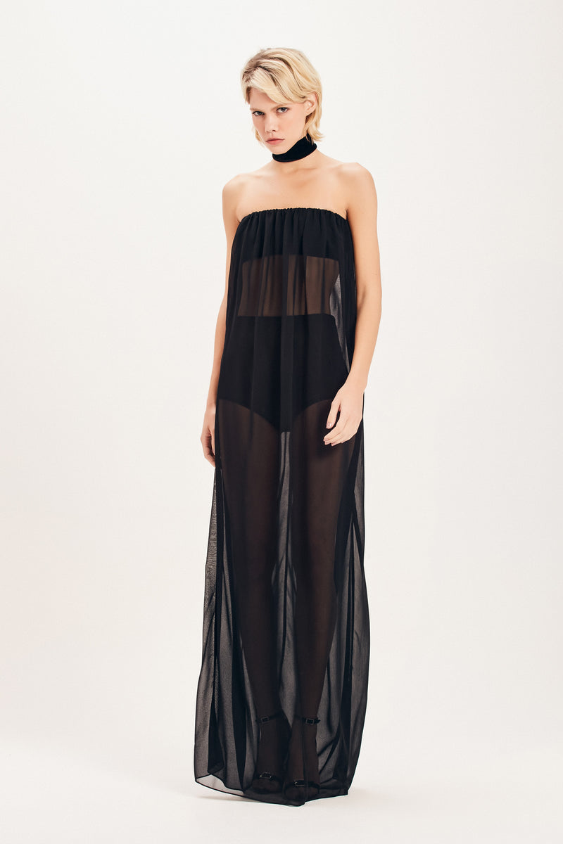 VESTIDO LONGO TOMARA QUE CAIA GGT PRETO (8099001008355)