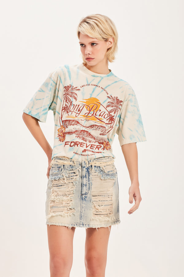 MINI SAIA JEANS DESTROYED AZUL (8098999927011)