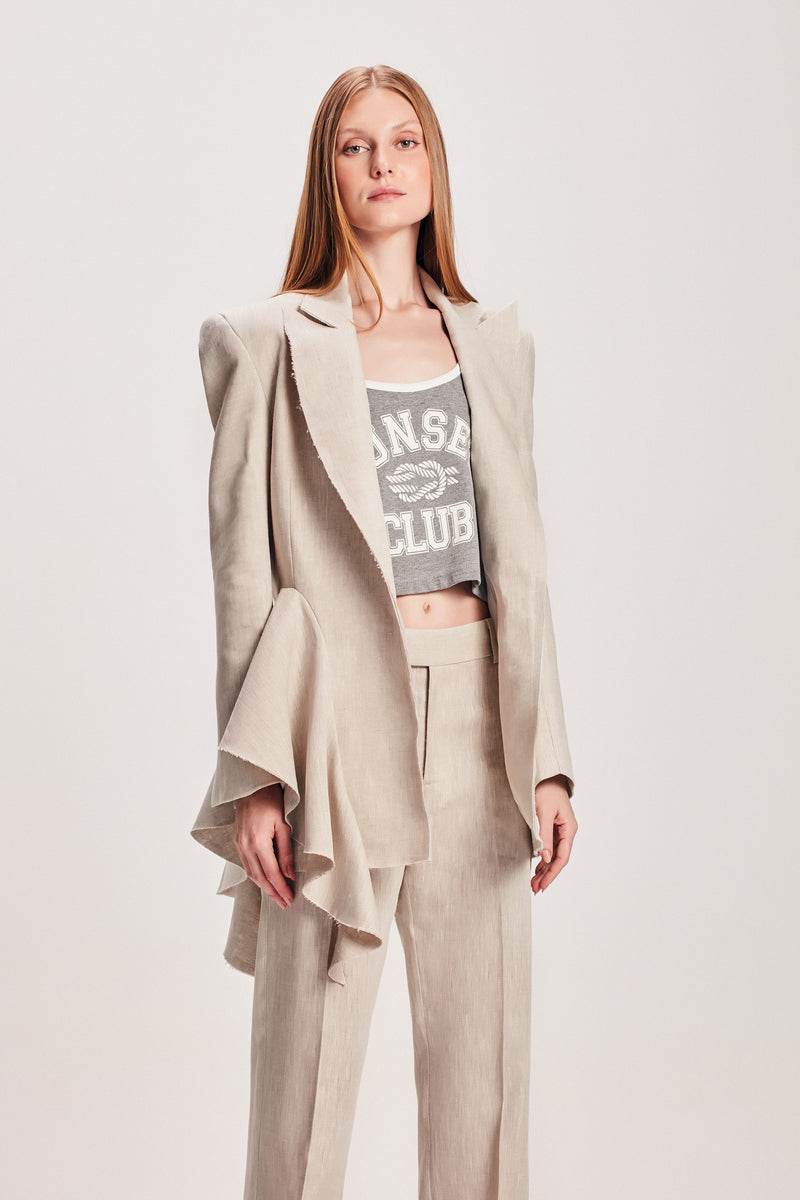 BLAZER APLICAÇÃO BABADO LATERAL LINHO NATURAL (8112392896739)