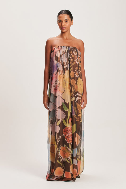 VESTIDO ORGANZA TOMARA QUE CAIA ESTAMPA FLORAL (8112396402915)