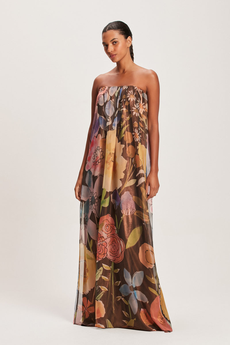 VESTIDO ORGANZA TOMARA QUE CAIA ESTAMPA FLORAL (8112396402915)