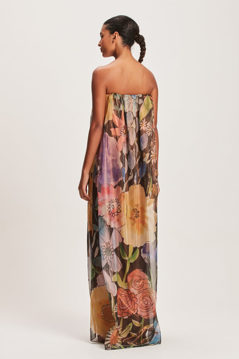 VESTIDO ORGANZA TOMARA QUE CAIA ESTAMPA FLORAL (8112396402915)