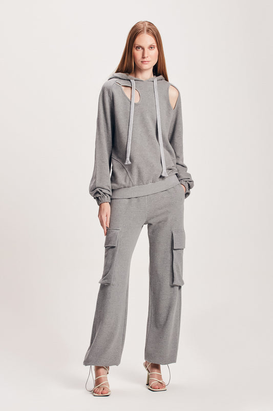 CALÇA MOLETOM CARGO CINZA (8112393912547)