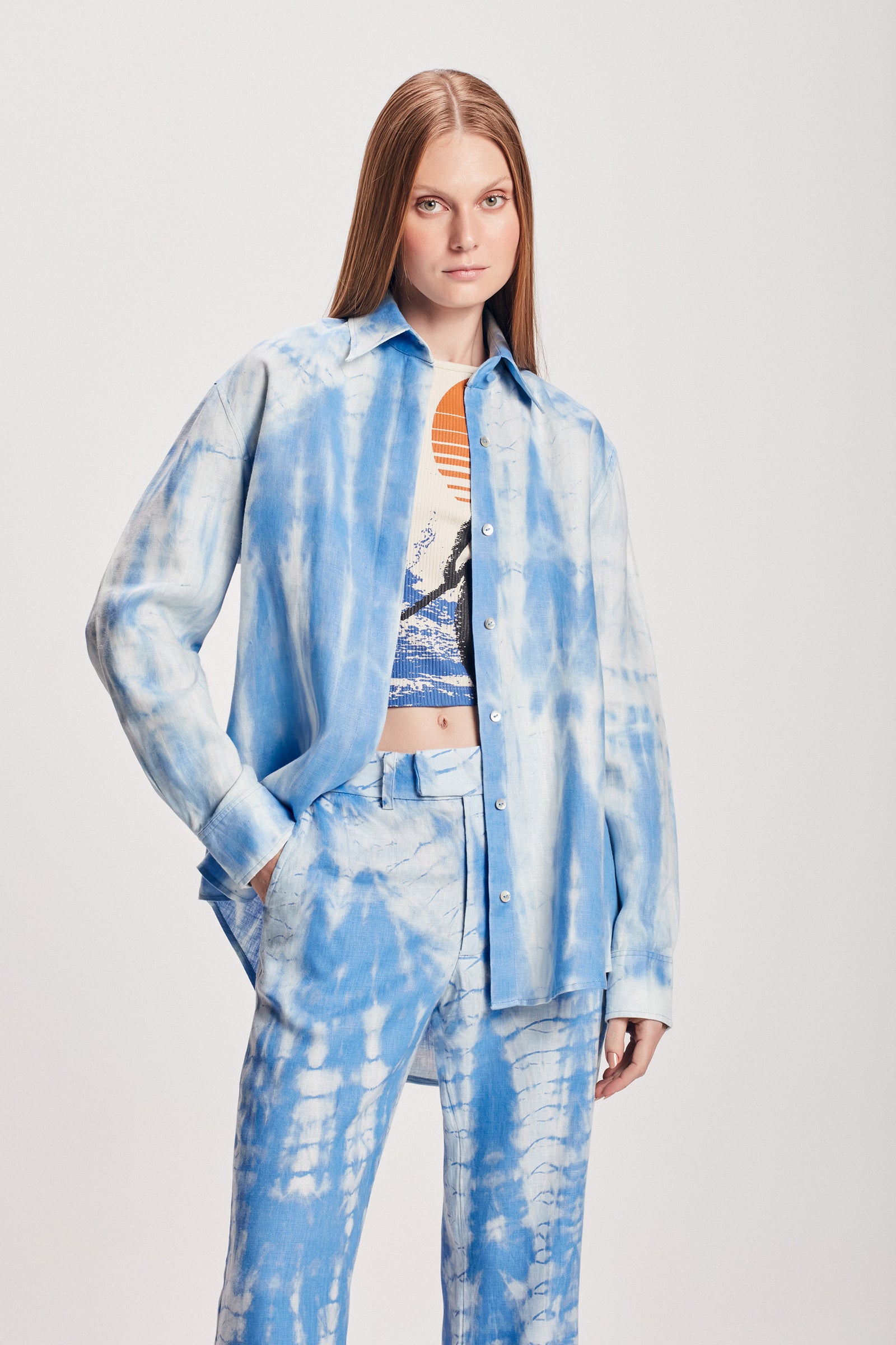 CAMISA LINHO TIE DYE AZUL – TIG STORE