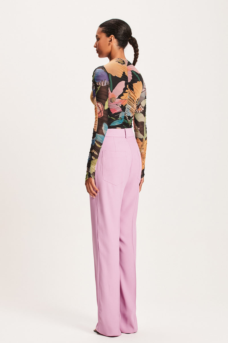 BLUSA DRAPEADA TULE FLORAL MULTICOLOR (8112393126115)
