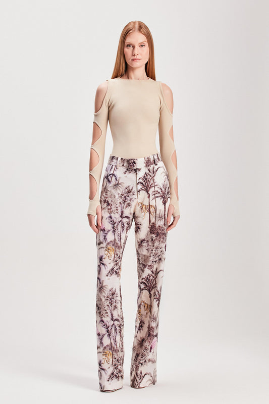 BLUSA TRICOT RECORTES MANGA BEGE (8127959105763)