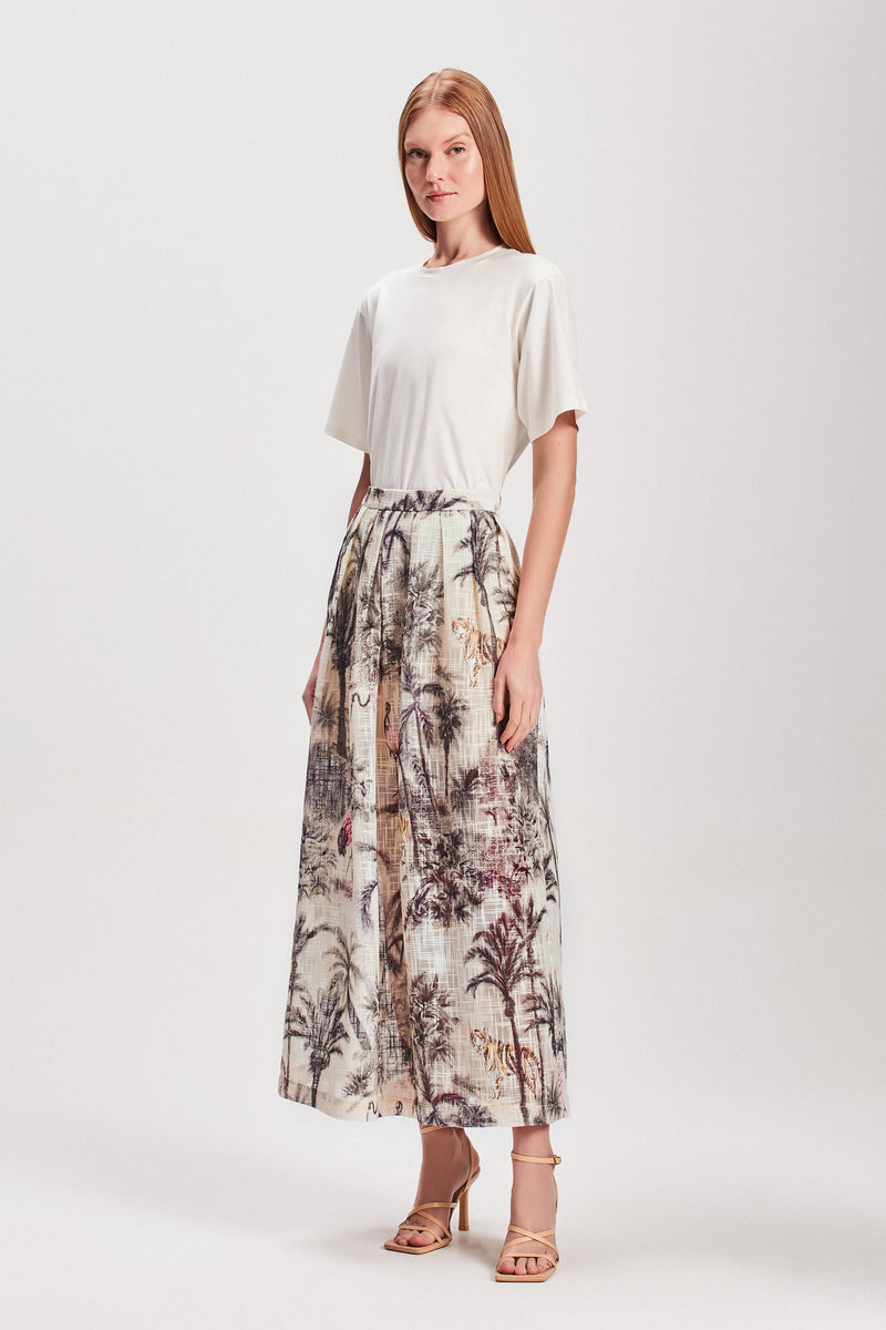 SAIA MIDI PREGAS LINHÃO ESTAMPA JUNGLE OFF WHITE (8127963791587)