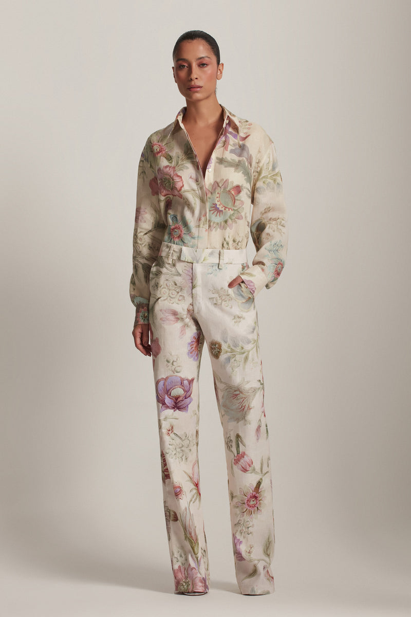 CALÇA LINHO FLORAL OFF WHITE (8143807643875)