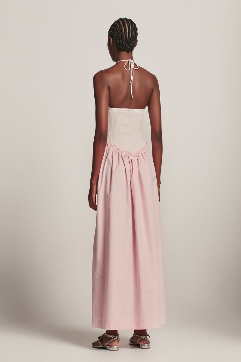 VESTIDO FRENTE ÚNICA TRICOT SAIA TRICOLINE ROSA (8157847224547)