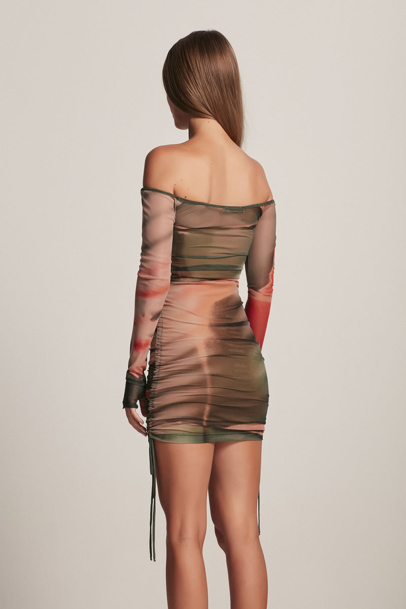 VESTIDO DRAPEADO TULE ESTAMPA DRINK (8157847093475)