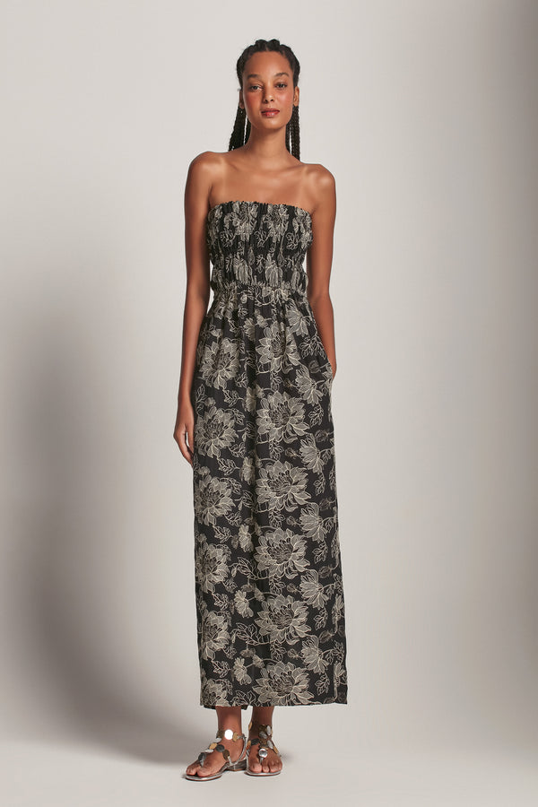 VESTIDO TOMARA QUE CAIA JACQUARD PRETO (8193373536483)