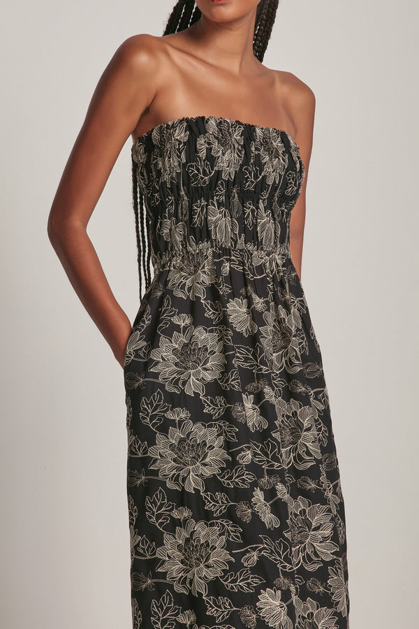 VESTIDO TOMARA QUE CAIA JACQUARD PRETO (8193373536483)