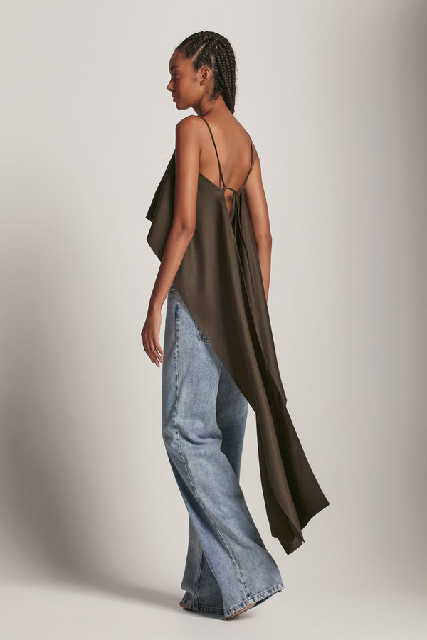 BLUSA ALÇA LINHO LATERAIS LONGAS VERDE (8193352663267)