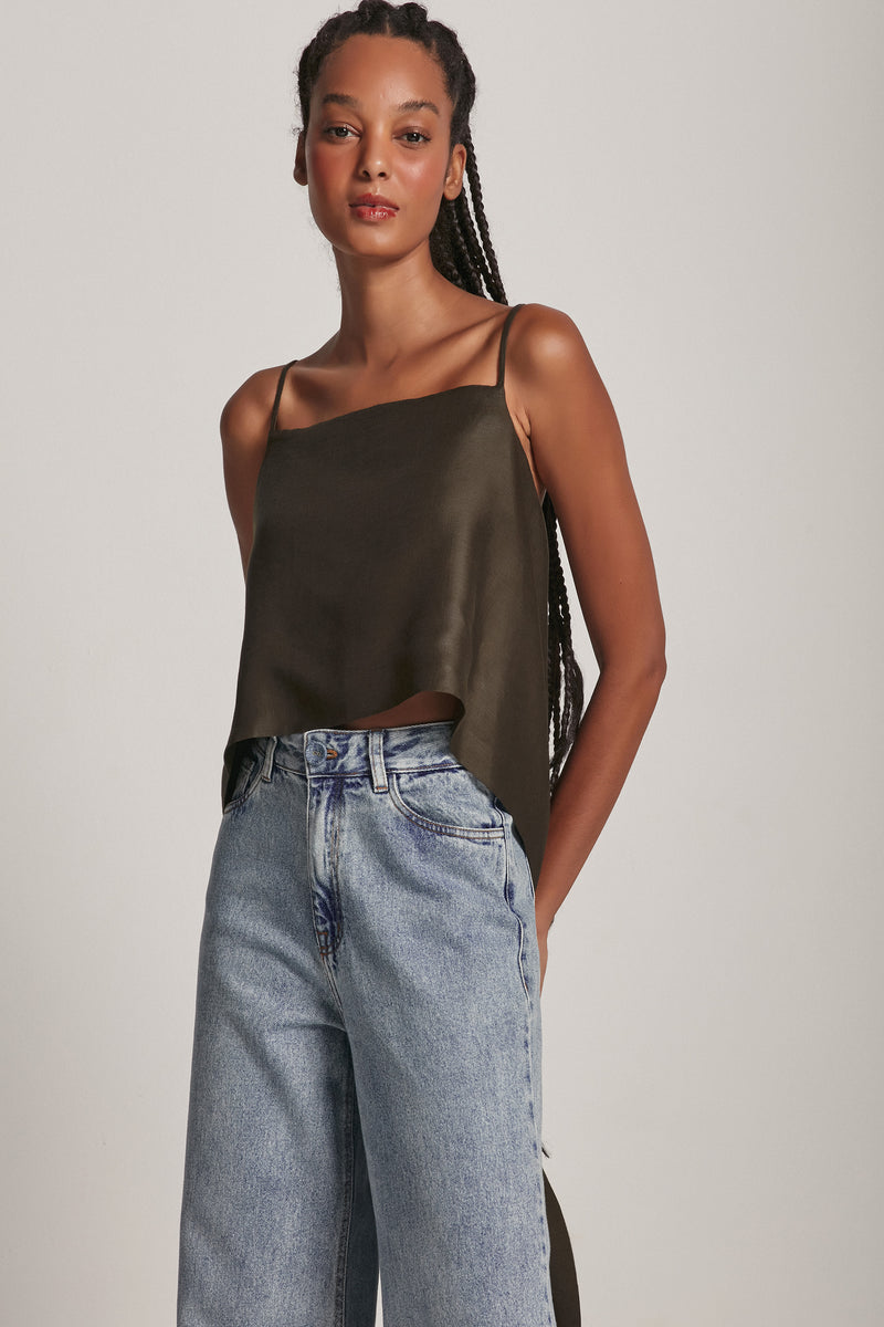 BLUSA ALÇA LINHO LATERAIS LONGAS VERDE (8193352663267)