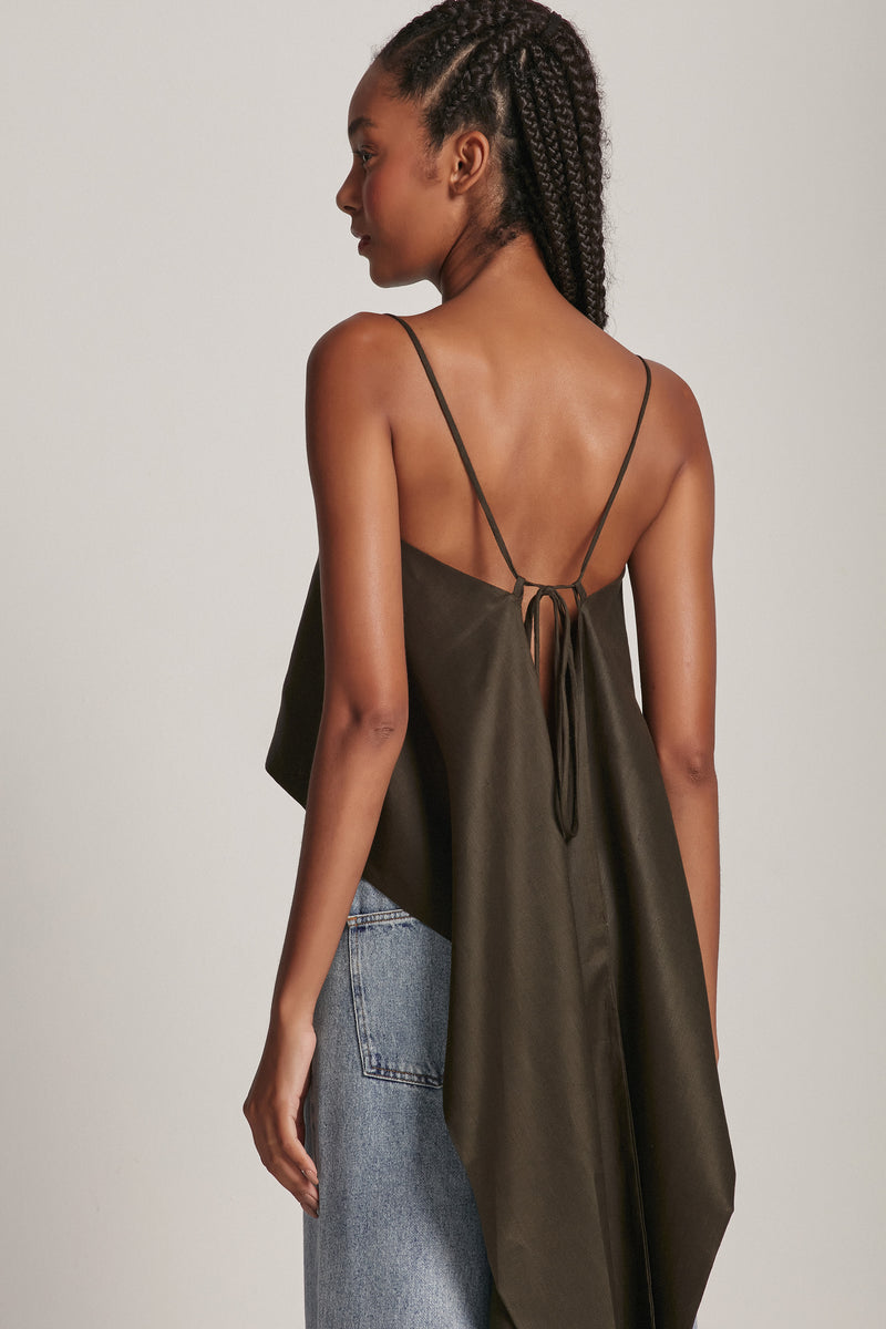 BLUSA ALÇA LINHO LATERAIS LONGAS VERDE (8193352663267)