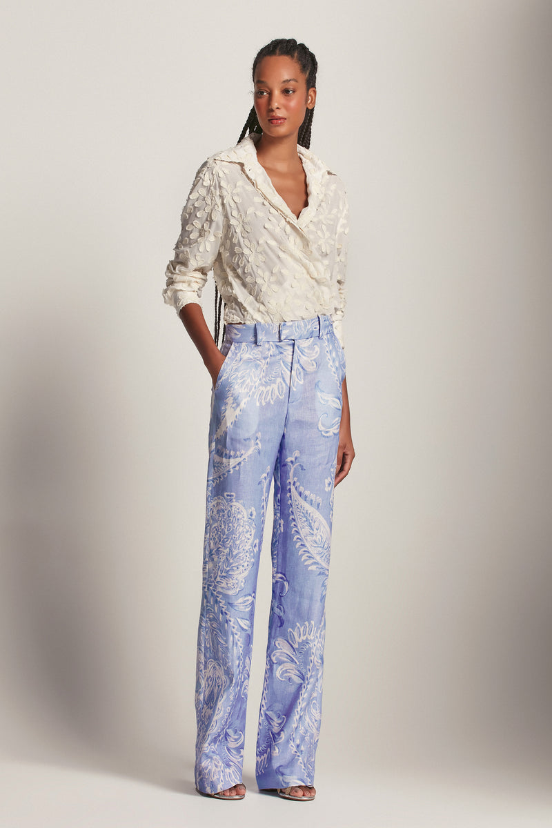 CALÇA LINHO ESTAMPA PAISLEY AZUL (8193356431587)