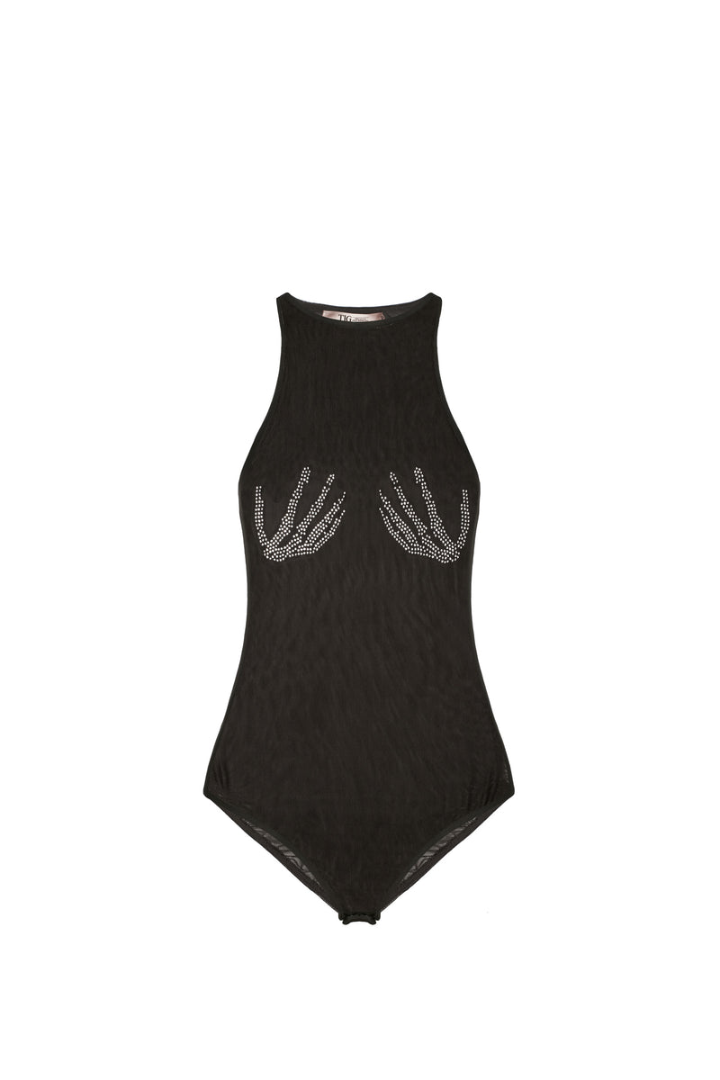 BODY NADADOR TULE PRETO  PEDRA MÃO (8275818217699)