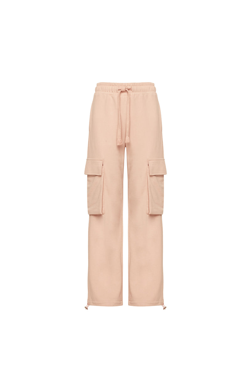 CALÇA CARGO MOLETOM ROSA (8319870632163)