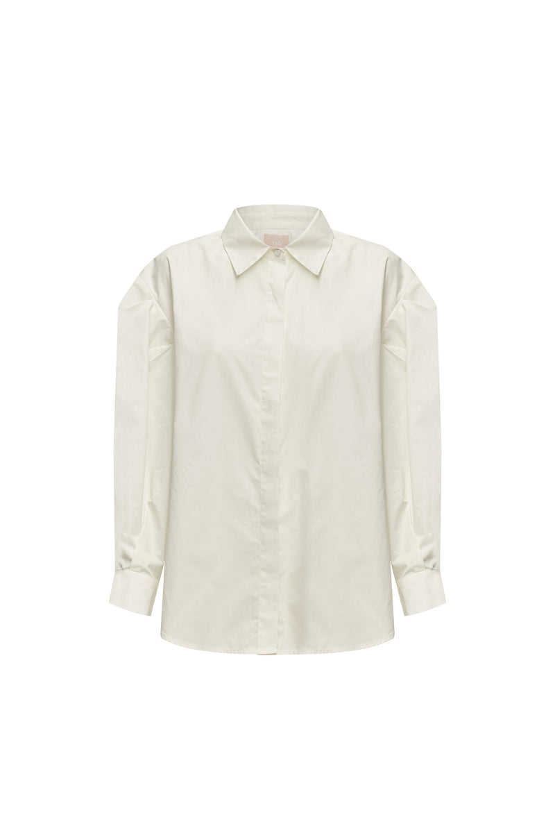 CAMISA MANGA PREGAS TRICOLINE BRANCA (8319872139491)