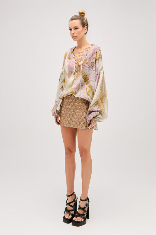 MINI SAIA JACQUARD METAIS ROSA QUEIMADO (8644103667939)