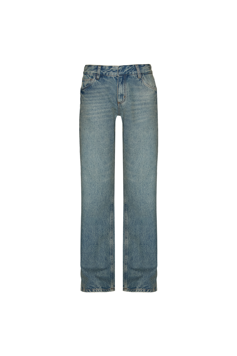 CALÇA JEANS PERNA RETA CINTURA MAIS BAIXA – TIG STORE