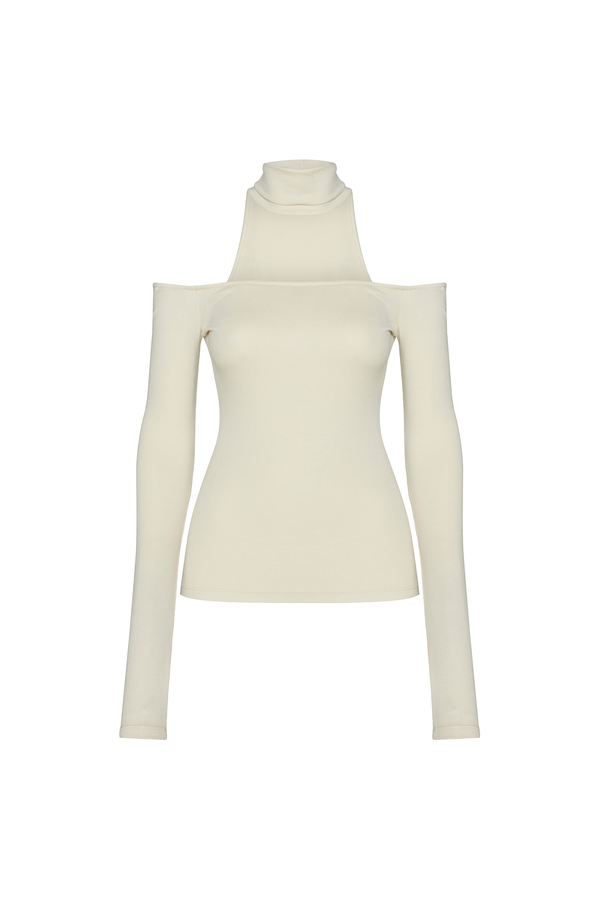 BLUSA DECOTE GOLA FALSA MALHA BEGE (8784862675171)