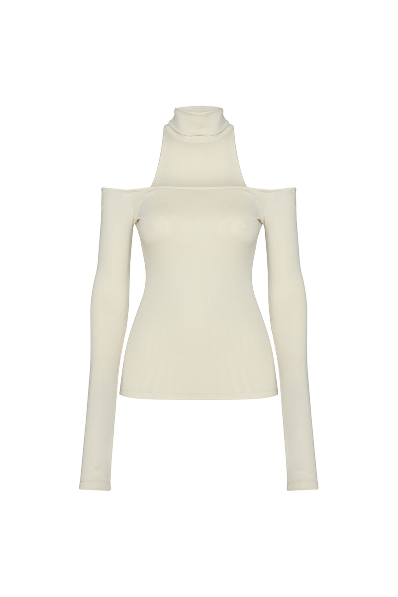 BLUSA DECOTE GOLA FALSA MALHA BEGE (8784862675171)