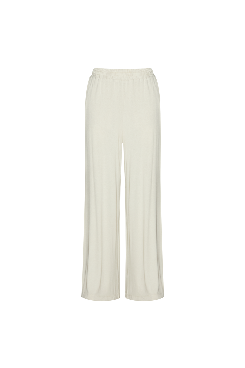 CALÇA PANTALONA ELÁSTICO CÓS MALHA BEGE (8784855040227)