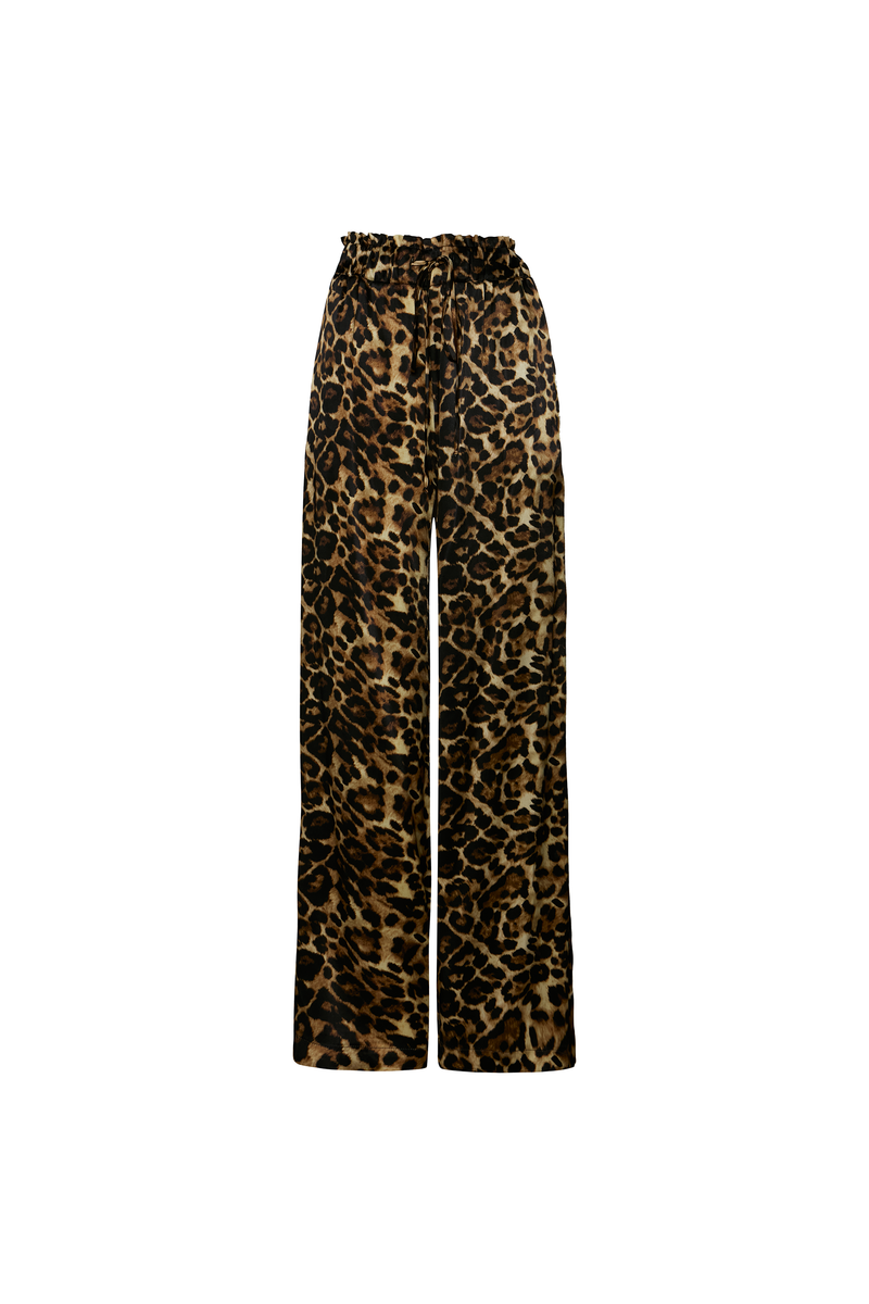 CALÇA CÓS ELÁSTICO CETIM ONÇA (8784854843619)