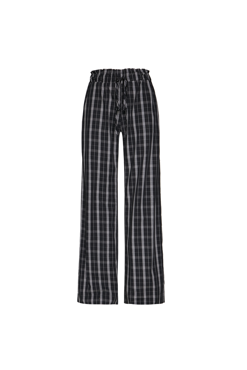 CALÇA ELÁSTICO CÓS TRICOLINE XADREZ PRETA (8784853303523)