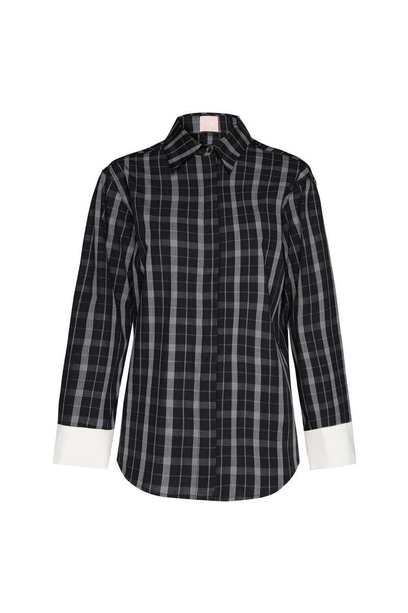 CAMISA TRICOLINE XADREZ PRETA (8809477210339)