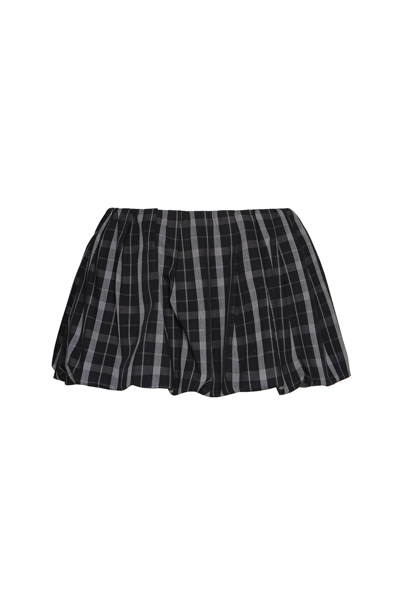 MINI SAIA BALONÊ TRICOLINE XADREZ PRETA (8809478029539)