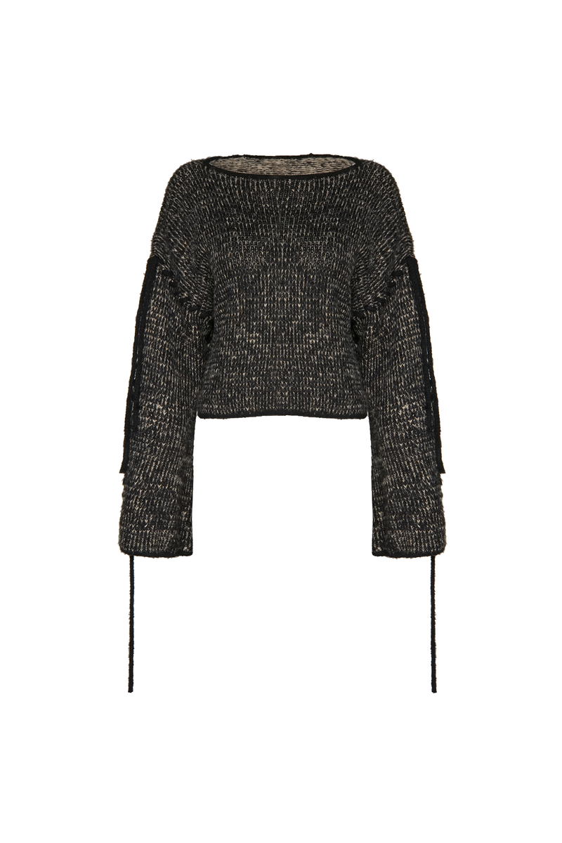 TRICOT DETALHES AMARRAÇÕES PRETO MESCLADO (8809478389987)