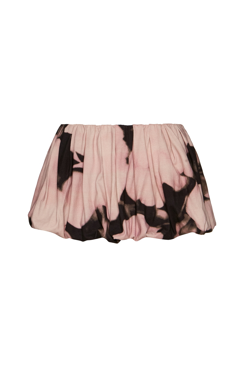 MINI SAIA BALONÊ MALHA FLORAL (8811306942691)
