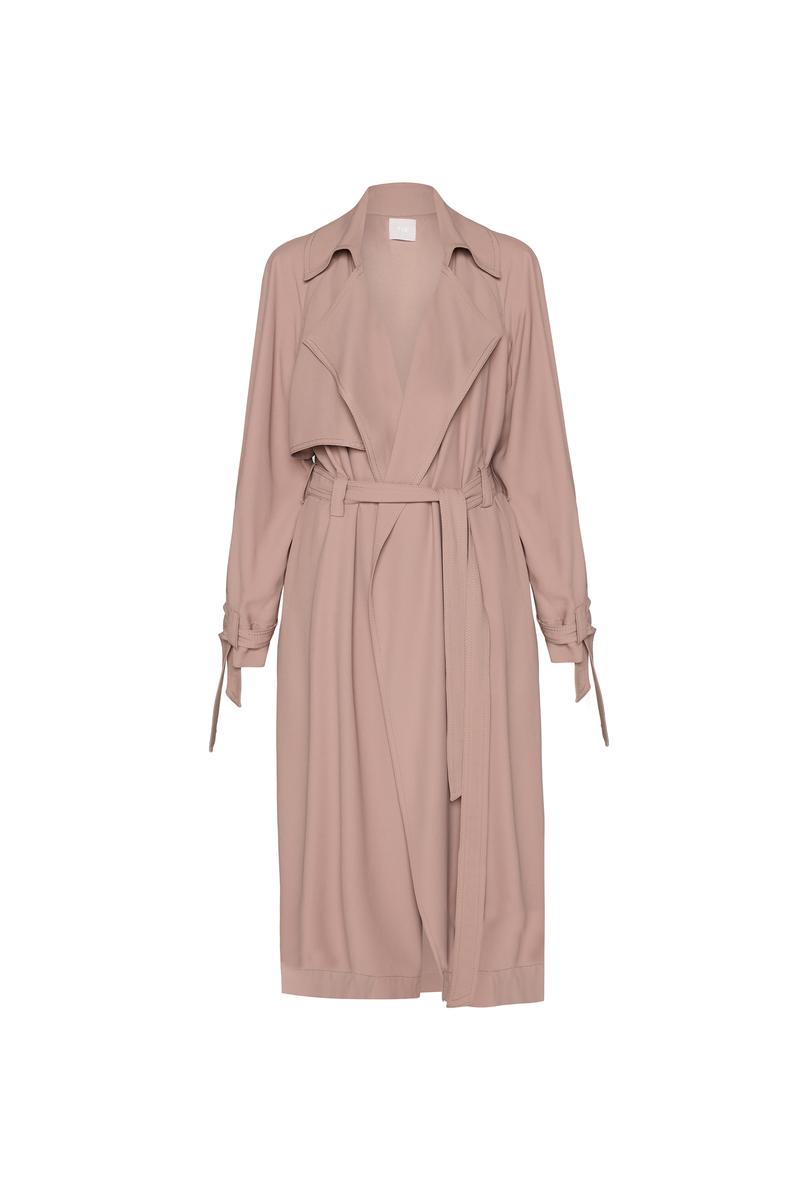 CASACO LONGO CREPE PATOU MARROM MOCHA (8809477406947)