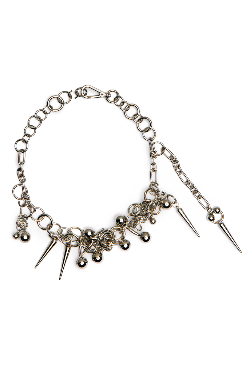 COLAR PINGENTES SPIKE E ESFERA (8809477996771)