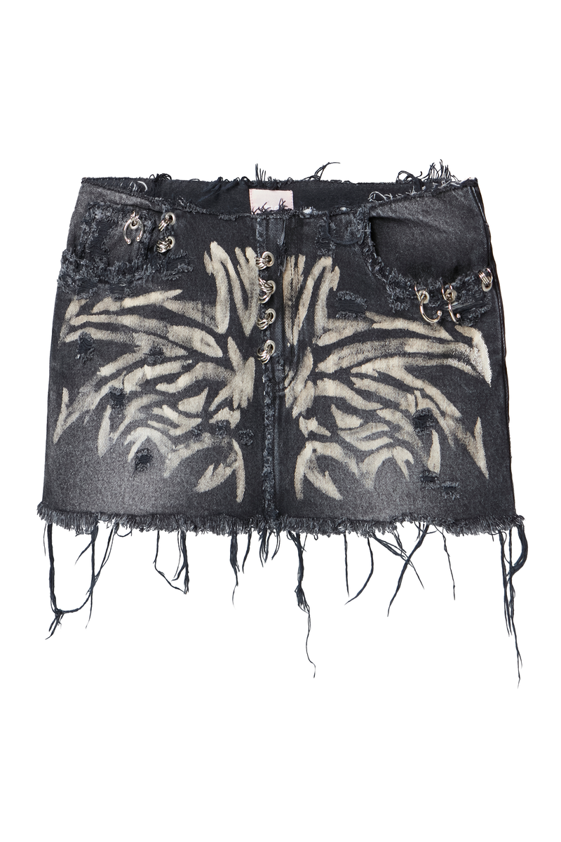 MINI SAIA JEANS BLACK TRIBAL ILHÓS (8809478062307)