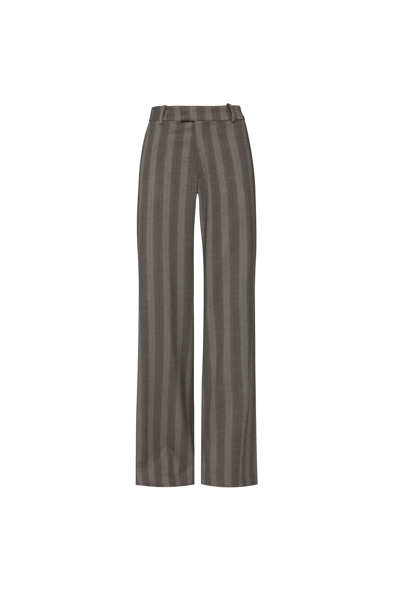 CALÇA RETA ALFAIATARIA LISTRADA MARROM (8838229360867)