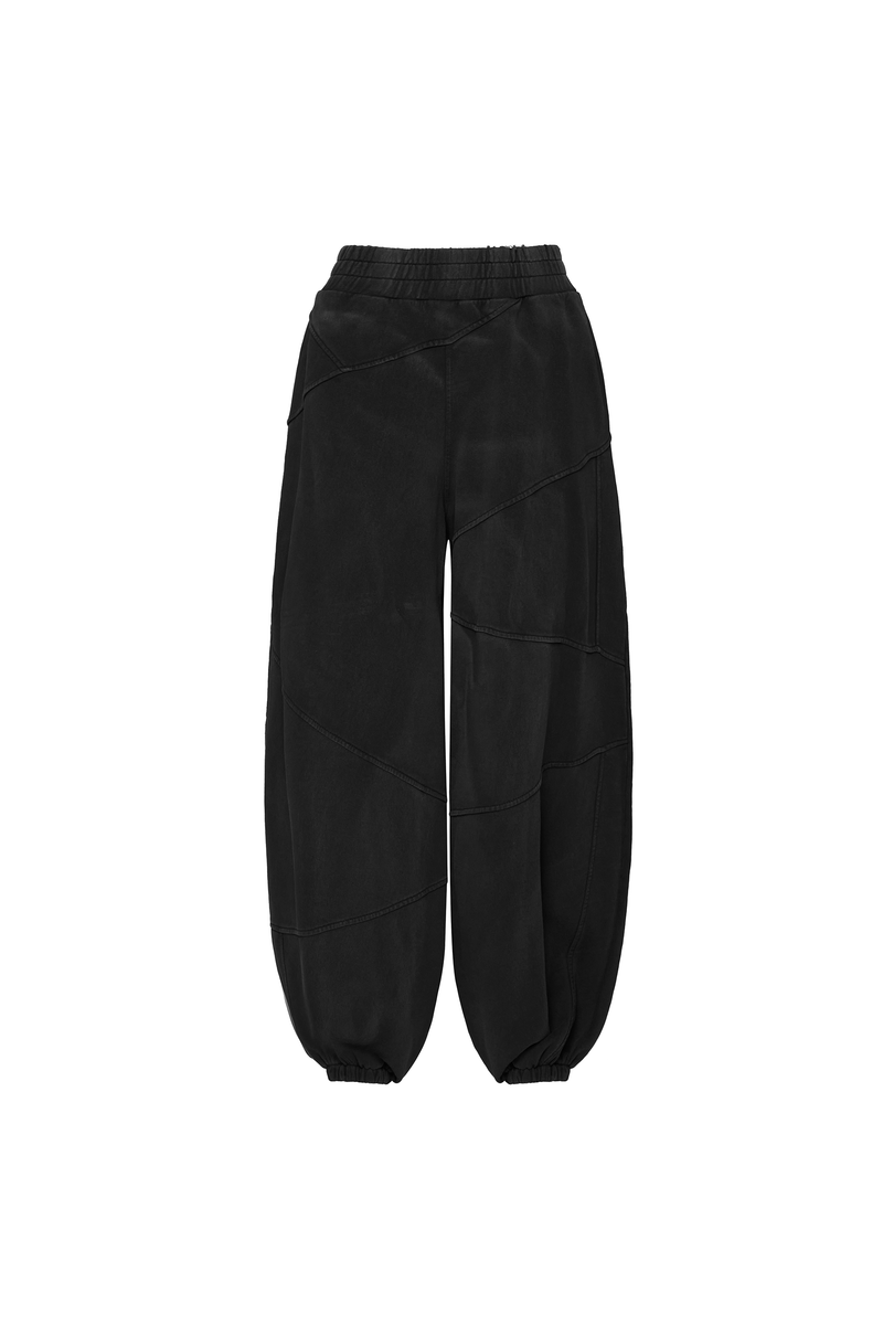 CALÇA MOLETOM RECORTES VERDE MILITAR ESTONADO (8838228836579)
