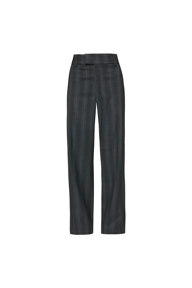 CALÇA RETA ALFAIATARIA LISTRADA CINZA (8838229229795)