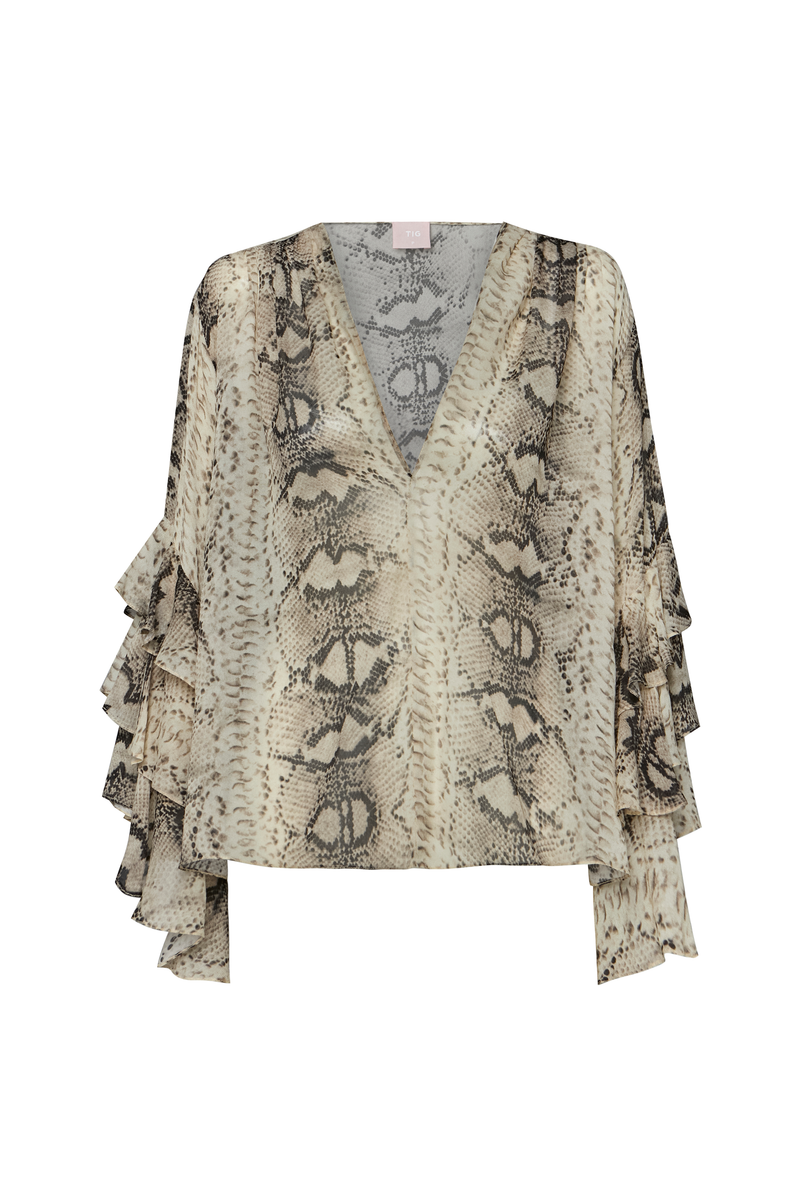 BLUSA DECOTE V BABADOS MANGAS GGT COBRA (8838226870499)