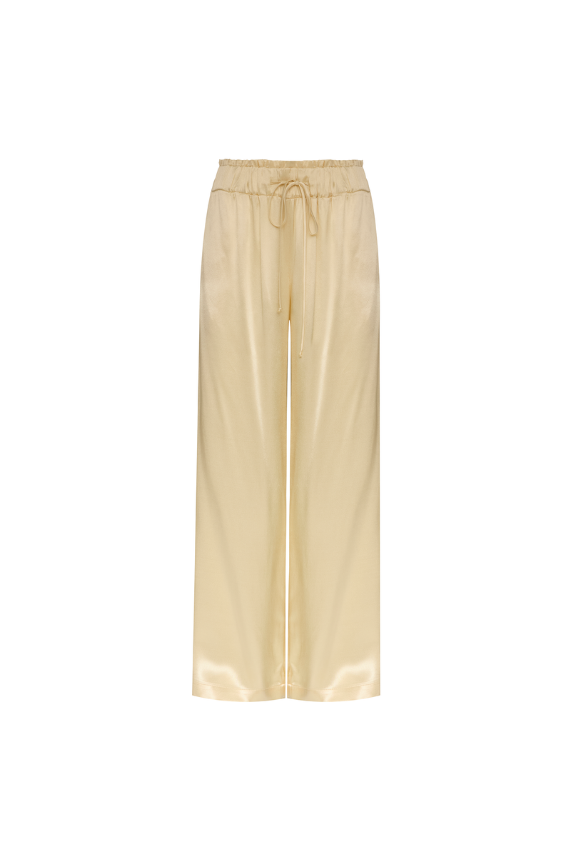 CALÇA CÓS ELÁSTICO CETIM CREME (8838228410595)