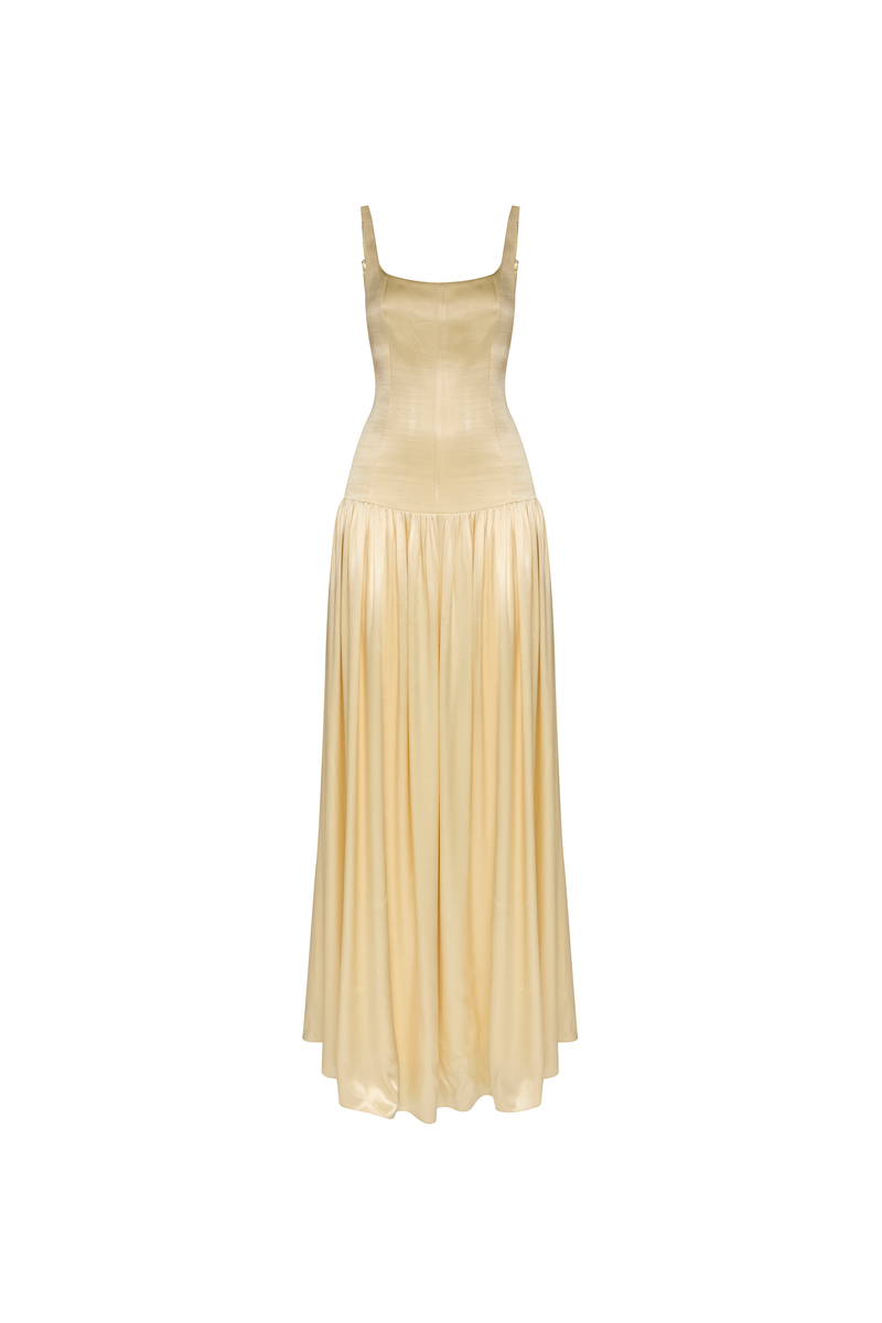 VESTIDO LONGO CORPO CORSET CETIM CREME (8838231982307)